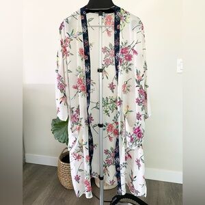 Time and Tru Safari Floral Coverup